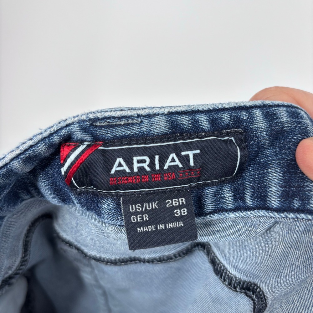 Ariat Denim Knee Patch Breeches Womens 26R Riding Pants Equestrian Blue Stretch - Picture 5 of 8